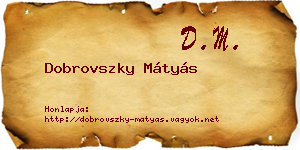 Dobrovszky Mátyás névjegykártya