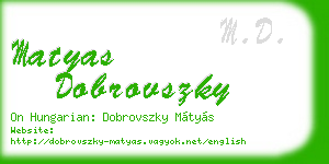 matyas dobrovszky business card